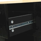 Kitchen Cart With Rubber Wood Drop-Leaf Countertop