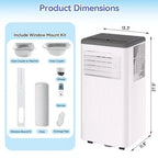Portable Air Conditioners, Flarhetoric 10000 BTU Cooling/Fan/Dry 3 IN 1 Portable Ac unit for Room 560 SQ.FT, Units for Low Noise rooms