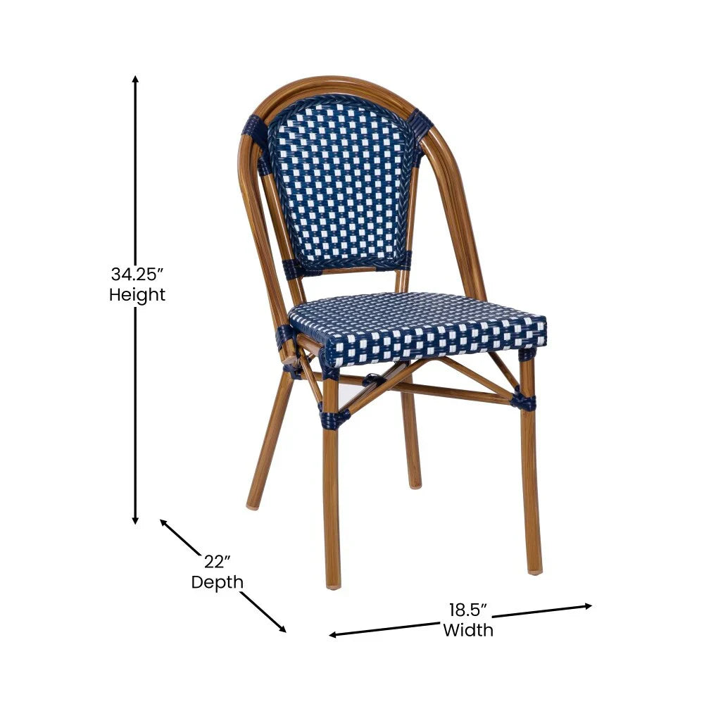 Commerciële bistroset voor binnen en buiten met tafel en vier stoelen
