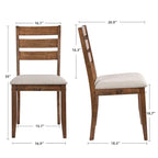 Houten eetkamerstoelen met lattenrug, set van 4