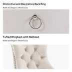 Комплект от 6 тапицирани кадифени трапезни стола с капитонирана тапицерия и крака от масивно дърво
