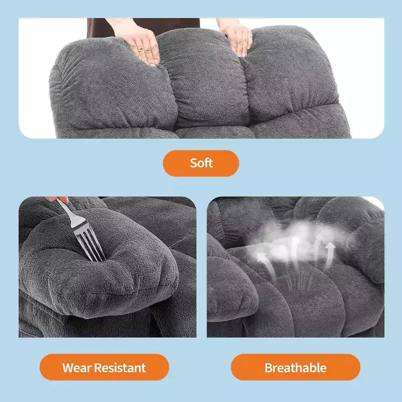 Ručni naslonjač, ergonomski naslonjač od prozračne tkanine s bočnim džepovima, jednokrevetna sofa, prikladna za dnevni boravak ili spavaću sobu