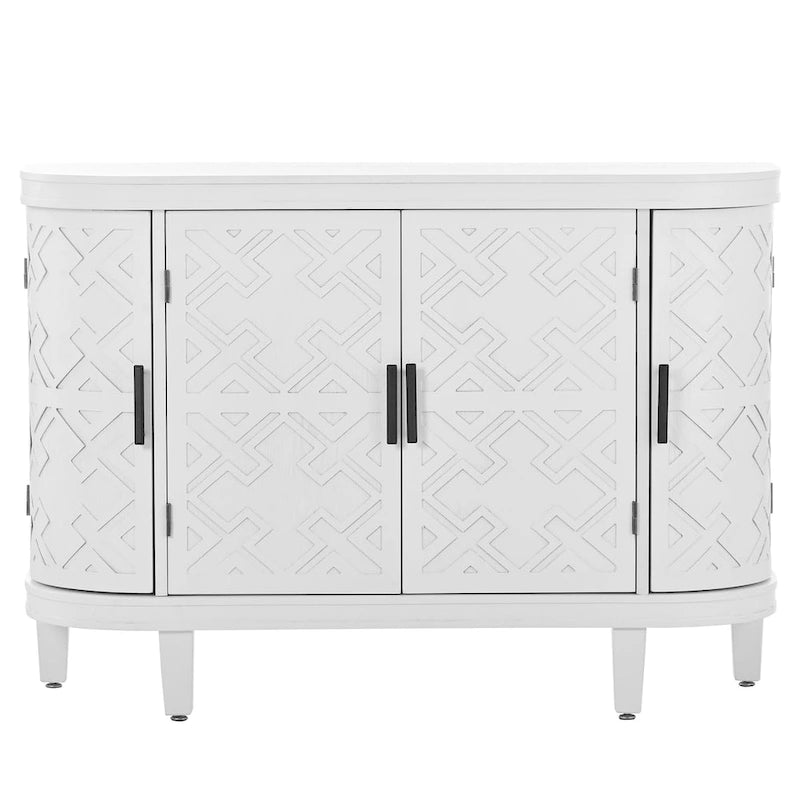 Credenza contenitore decorativa in legno con ante dal motivo antico per corridoio, ingresso, soggiorno e camera da letto