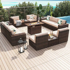 13-teiliges Gartenmöbel-Set mit 44-Feuertisch