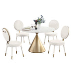Set Morden Fort moderno e lussuoso composto da tavolo da pranzo rotondo e 4 sedie