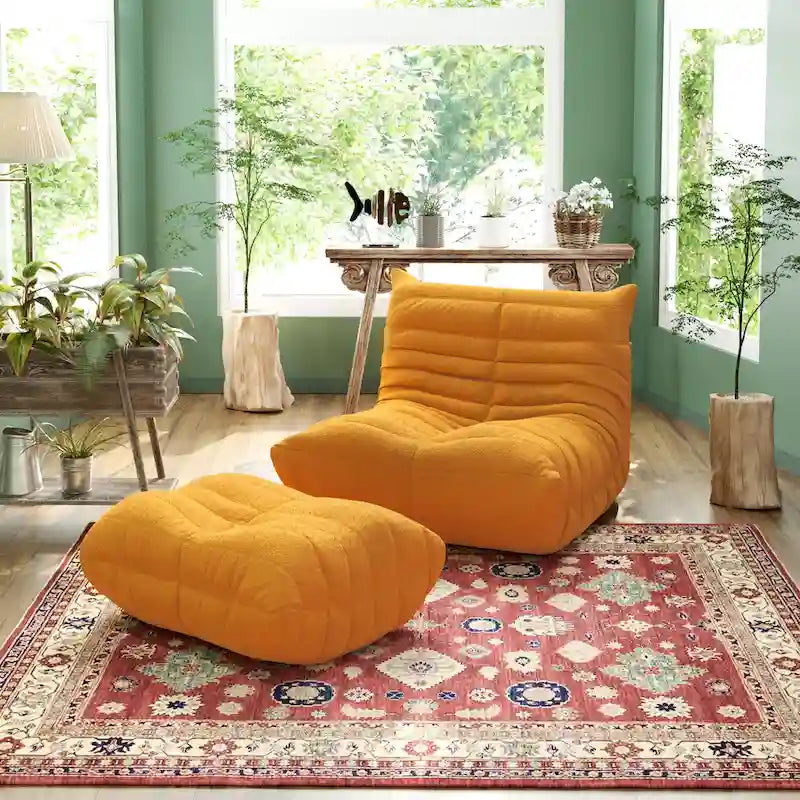 Poltrona sacco morbida da pavimento, divano relax per soggiorno