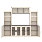 Moderne tv-kast voor een 55-inch tv met oplaadstation, mediaconsole met grote opbergkasten, entertainmentcentrum voor de woonkamer-Panipeachy
