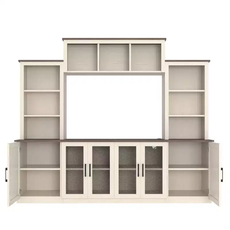 Moderne tv-kast voor een 55-inch tv met oplaadstation, mediaconsole met grote opbergkasten, entertainmentcentrum voor de woonkamer-Panipeachy