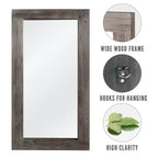 71x31 inch Solid Wood Right Angled Rectangular Used Brown Full-length Mirror (without Bracket)