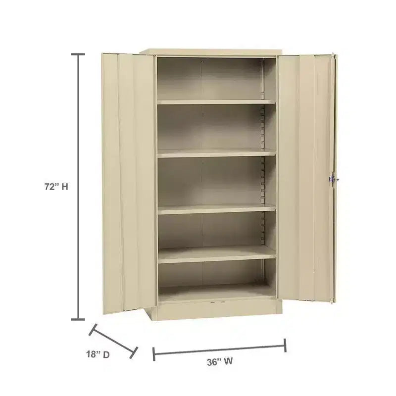 Edsal freistehender Stahlschrank, 36 B x 18 T x 72 H, Beige