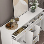 59,1' Sideboard-Buffet in Weiß, Mid-Century-Modern, zeitgemäß lackiert
