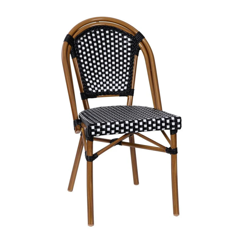 Commerciële bistroset voor binnen en buiten met tafel en vier stoelen
