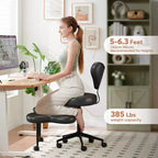 Pinmoco ergonomska uredska stolica s prekriženim nogama, podesiva meditacijska stolica, okretanje za 360°, lumbalna potpora, radna i uredska stolica, ADHD stolica