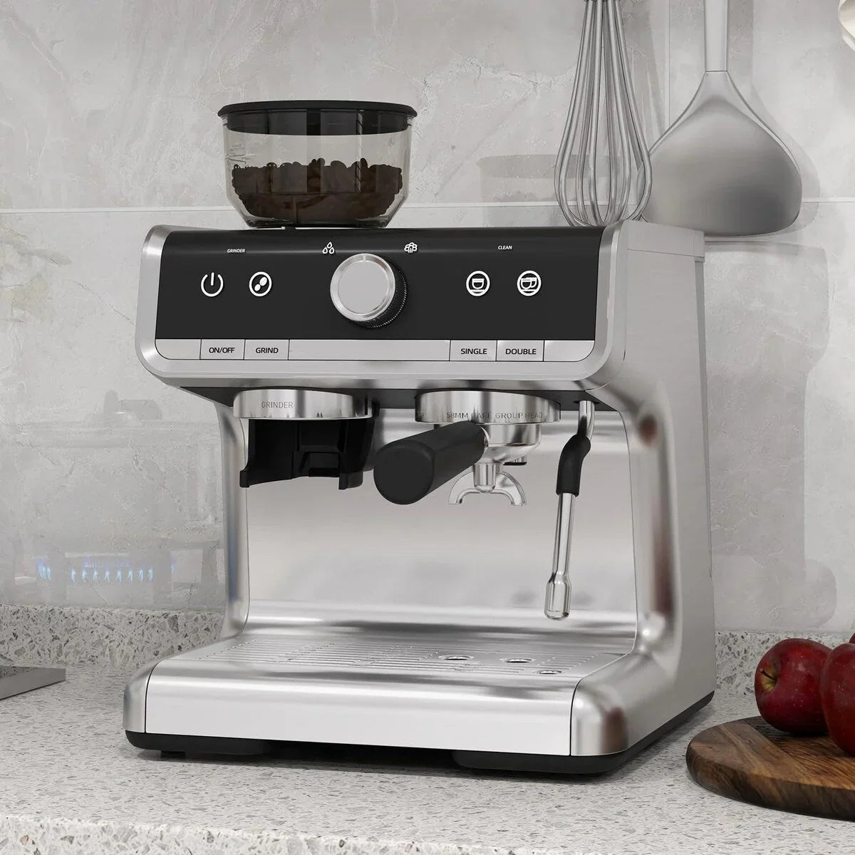 Aparat za espresso kavu s mlincem, spremnik za vodu od 2.8 L