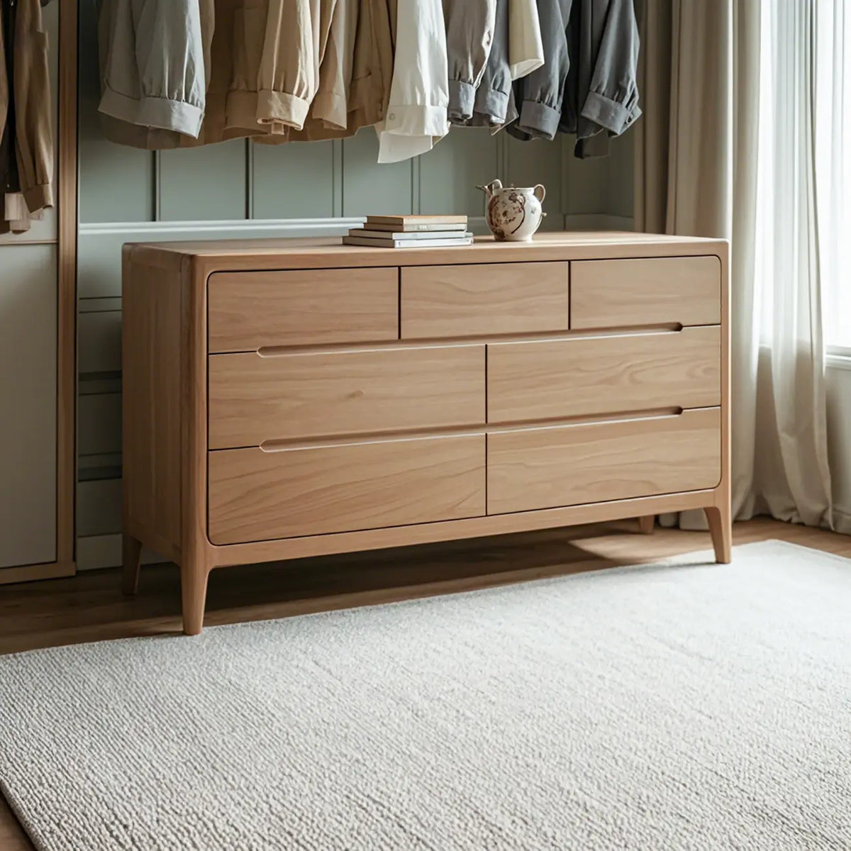 Dresser Doppju Tradizzjonali tal-Injam tal-Ballut Naturali għall-Kamra tas-Sodda