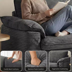 Sufan loveseat Dyonery 86 Cloud, sedil fond u mħaded wesgħin għall-dirgħajn, qafas b'saħħtu, disinn ergonomiku li jieħu n-nifs