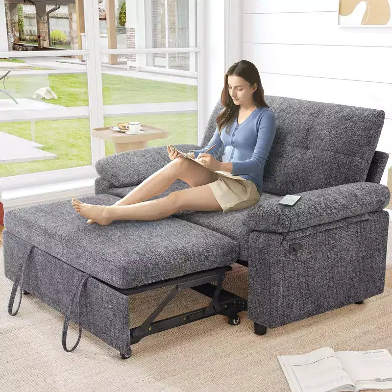 Divano letto convertibile 3-in-1 Dyonery, divano letto estraibile con schienale regolabile