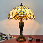 HomeyFad Vintage-Tischlampe mit 2 Leuchten, Edelstahlsockel und gläsernem Kuppelschirm