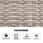 7-delige ronde eetset van rotan voor buiten op het terras, met kussens, van Moda Furnishings