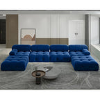 138' umbaubares modulares Ecksofa, U-förmige minimalistische Samtsofas