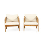 Jabe-Set aus Outdoor-Clubsesseln aus Akazienholz und Korbgeflecht von Christopher Knight Home
