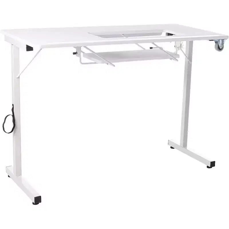 SewingRite SewStation 101 draagbare opklapbare naaitafel met stalen poten, wit - perfect voor thuis, kantoor en bedrijf