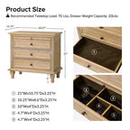 Comodino Giorgio con 3 cassetti e prese integrate, set da 2|HULALA HOME