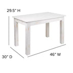 Flash Furniture 46 x 30 Rectangular Solid Pine Farm Dining Table