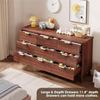 Dressoir met 9 laden en geribbelde voorkant, moderne ladekast, houten dressoir/TV-meubel met gebogen profiel, voor woonkamer of hal
