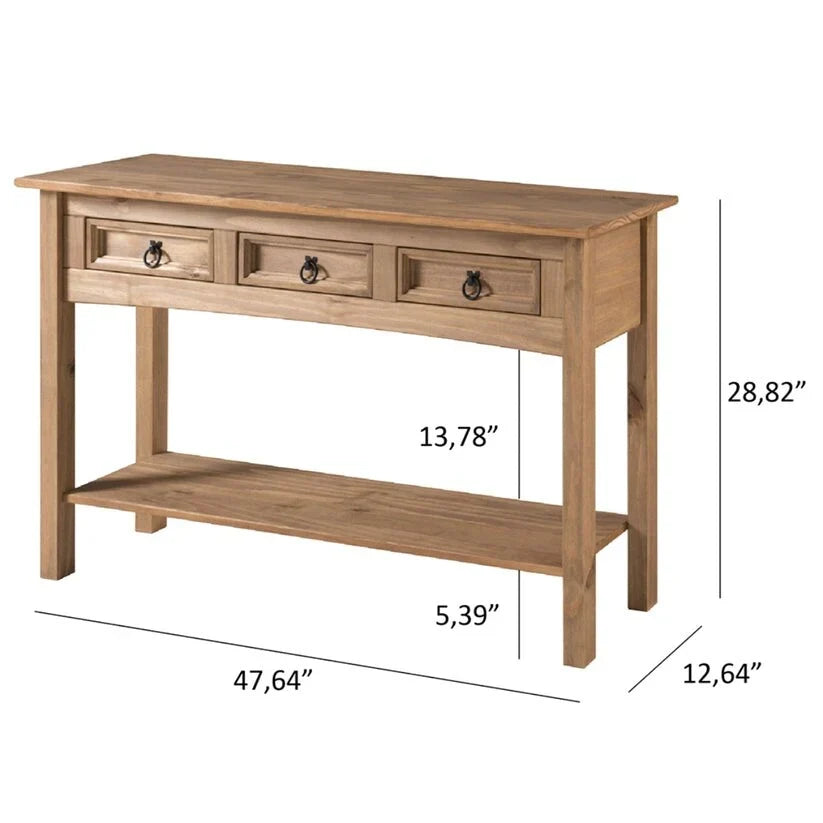 Houten haltafel, consoletafel met 3 laden Corona | Furniture Dash - N.v.t.
