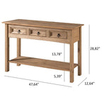 Houten haltafel, consoletafel met 3 laden Corona | Furniture Dash - N.v.t.