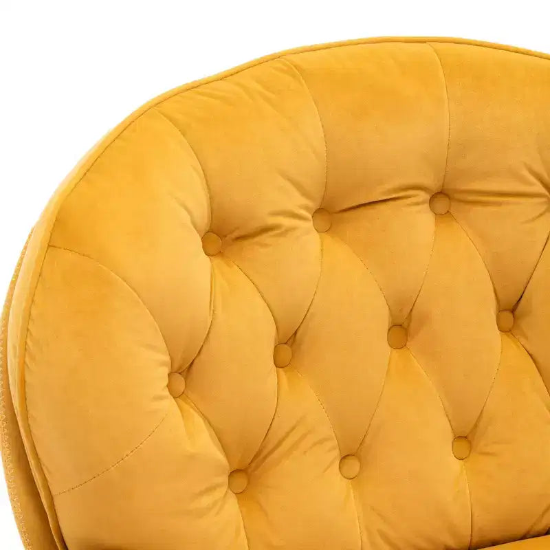 Okak fluwelen fauteuil met voetenbankje, moderne armloze woonkamerstoel in mid-centurystijl, zachte comfortabele stoel om tv te kijken en te gamen