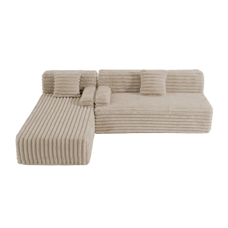 Modularna kutna sofa Cloud, moderna tapecirana sofa s 2 ukrasna jastuka, slobodno kombinirajuća modularna sofa u obliku slova L