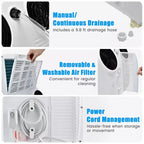 Costway draagbare airconditioner van 8000 BTU (11.500 BTU ASHRAE) met twee slangen, 3-in-1-airconditioningunit met afstandsbediening
